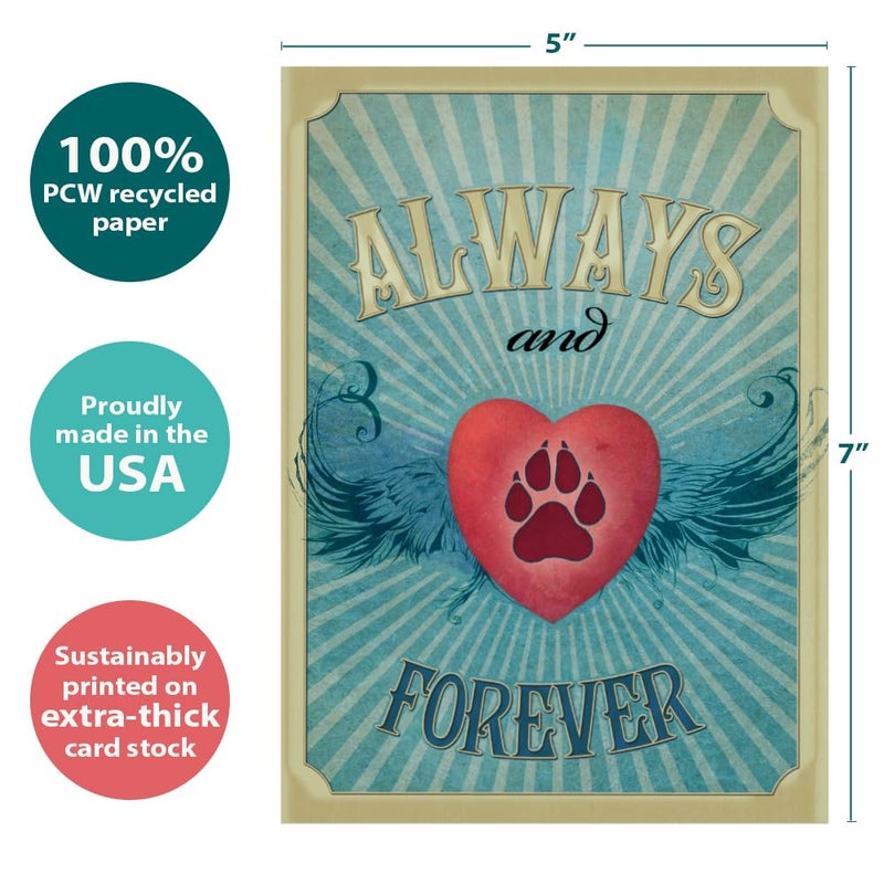 Tree-Free Greetings Forever Friends Pet Sympathy Card Assortment, 5 x 7 Inches, 8 Cards and Envelopes per Set (GA31528) - Image 4